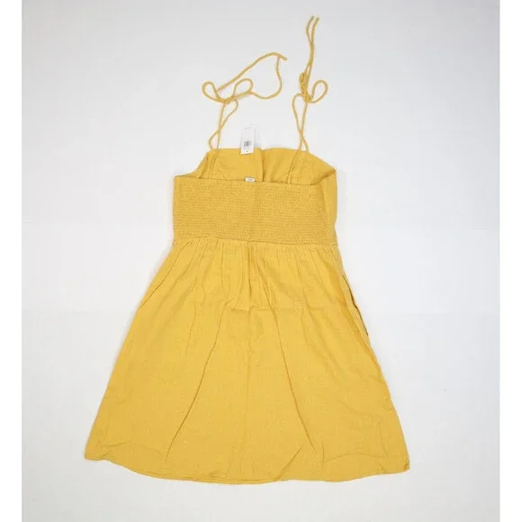 Old Navy Dress Womens Small Linen Blend Sleeveless Cami Tie Straps Summer Casual - Picture 2 of 12